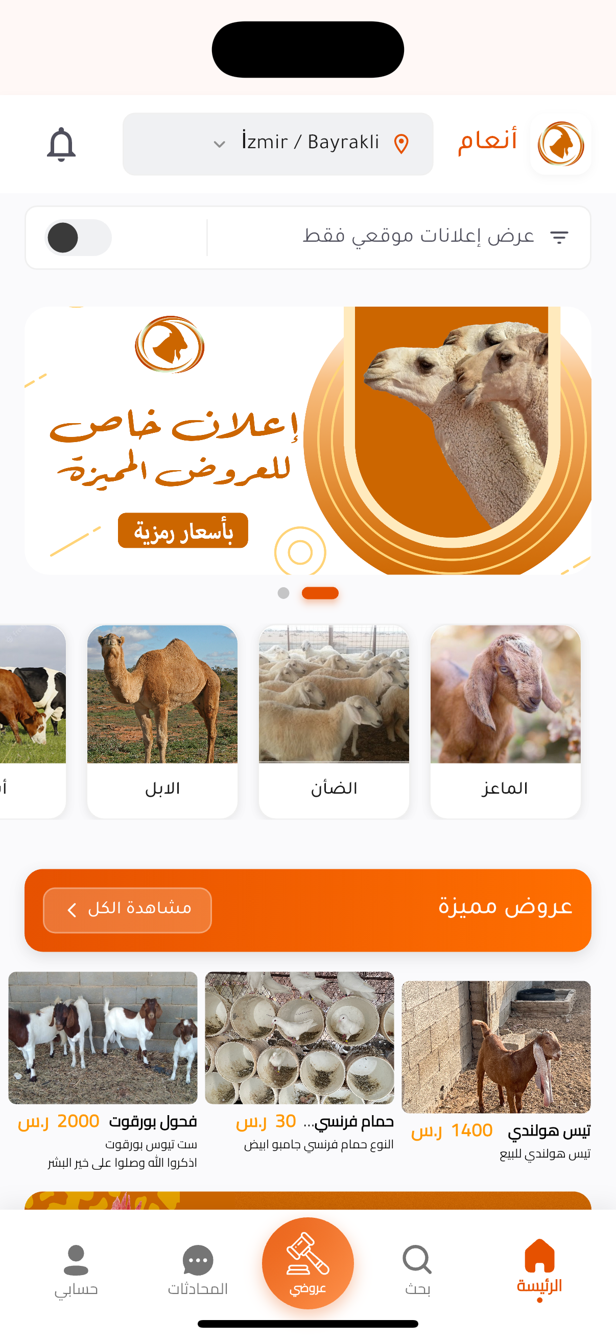 شاشة الرئيسية - تطبيق مربي