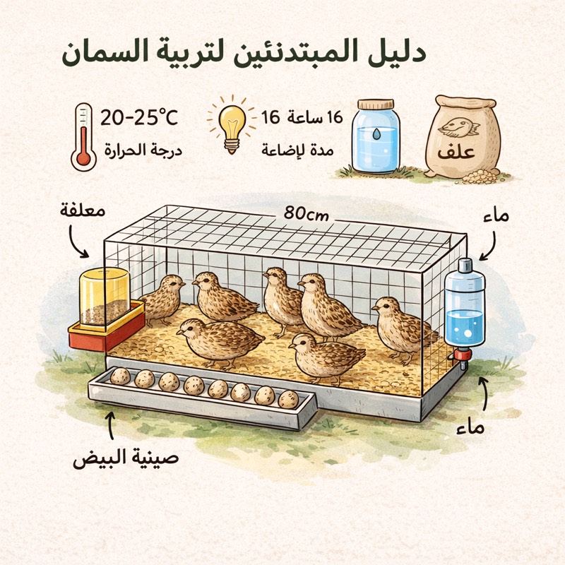 مشروع تربية السمان: دليل شامل للبدء والنجاح 2026